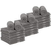 Casa Lino 24 Pack Wash Cloths Set, (12"" X12) 100% Cotton Wash Cloths, 500 Gsm Wash Cloths For Your Face And Body, Highly Absorbent & Fingertip Soft Wash Cloths For Your Face And Body, Silver