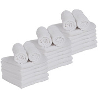 Casa Lino 24 Pack Wash Cloths Set, (12"" X12) 100% Cotton Wash Cloths, 500 Gsm Wash Cloths For Your Face And Body, Highly Absorbent & Fingertip Soft Wash Cloths For Your Face And Body, White