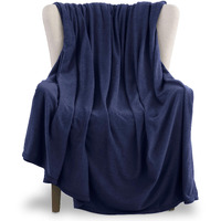 Vellux Fleece Blanket Queen Size - Fleece Bed Blanket - All Season Warm Lightweight Super Soft Throw Blanket - Navy Blanket - Hotel Quality- Plush Blanket For Couch (90X90 Inches, Navy)