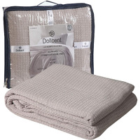 Dollcent 100% Soft Premium Combed Cotton Thermal Blanket- Queen Blanket- Soft Cozy Warm Cotton Blanket- Bed Throw Blanket- Queen Bed Blankets- All Season Cotton Blankets- Sand Queen Cotton Blankets