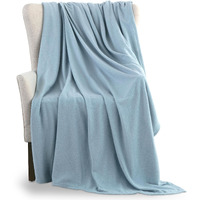 Vellux Fleece Blanket Twin Size - Fleece Bed Blanket - All Season Warm Lightweight Super Soft Throw Blanket - Blue Blanket - Hotel Quality- Plush Blanket For Couch (66X90 Inches, Blue)