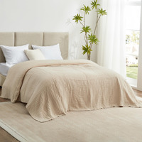 Love's Cabin 6 Layer Cotton Muslin Blanket, 108""X90"" Muslin King Size Blanket For Bed Couch, Beige King Muslin Blanket, Cotton Gauze Blanket For Adult, Lightweight And Breathable Blanket All Season