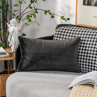 Home Brilliant Dark Grey Throw Pillow Cover Rectangle Decorations Accent Pillow Case Fluffy Faux Fur Soft Throw Pillows For Couch Chair, 12X20 Inch, 30X50 Cm