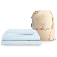 4 Pc Light Blue King Size Sheets Set For King Mattress, 1000 Tc Egyptian Cotton Bed Sheets For King Size Bed, 16"" Deep Pocket King Sheet Set - 1 Fitted Sheet King Size, 1 Flat Sheet & 2 Pillow Case
