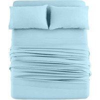 Dan River Full Jersey Sheet Set Luxury Heather 100% Cotton Bed Sheets T-Shirt Sheets All Season Bedding Soft Comfortable Deep Pocket Jersey Cotton Bed Sheets (4Pc, Full, Light Blue)