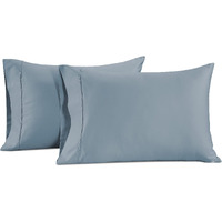 Lane Linen 100% Cotton Pillow Cases King Size Set Of 2, 600 Thread Count Satin Soft King Pillowcase With Envelope Closure, Cooling & Breathable - Easy Fit- King Size Pillow Covers (20"" X 40"") - Blue