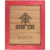 Rustic Wooden Poster Picture Frame 18X24 - Natural Solid Eco Distressed Wood For Wall Mounting Photo Frame - Red