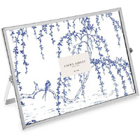 Laura Ashley 5X7 Silver Flat Metal Picture Frame (Horizontal) With Pull-Out Easel Stand, Made For Tabletop, Counterspace, Shelf And Desk (7X5, Silver)