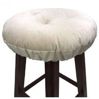 Augld Bar Stool Cushion Soft Velvet Padded Round Stool Cover 13 Inch Velvet Beige