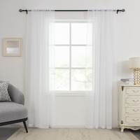 Huto 2 Panels Sheer Curtains 72 Inches Long For Living Room Rod Pocket Window Sheer Drapes For Kids Room Each Is 52 Inches Wide White