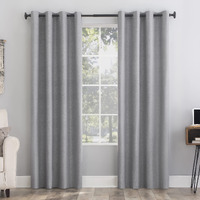 Sun Zero Columbia Thermal Insulated 100% Blackout Grommet Curtain Single Panel, 50"" X 95"", Silver Gray