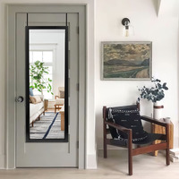Neutype 47 "" X 16 "" Over The Door Mirror Full Length Mirror Door Mirror Wall Mirror Hanging With 2 Metal Hangers For Bedroom Living Room Bathroom Black