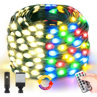 Tcamp Christmas Tree Lights, 164Ft 500 Led Color Changing Christmas Lights With Remote Memory Timer, 11 Modes Green Wire Plug In String Lights For Christmas Outdoor Indoor Decor (Warm White+Colored)