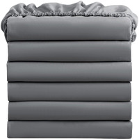 Freshculture Queen Fitted Sheets, Bulk Pack Of 6, Deep Pocket, Soft Microfiber Bottom Sheets For Home, Salons, Hotels, Queen Size Fitted Sheets Only (Dark Grey)