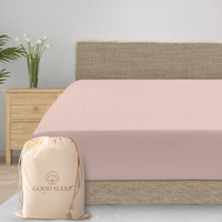 1 Piece Blush Fitted Sheet Queen, Upto 16 Inch Deep Pocket Queen Sheets, 800 Tc 100% Egyptian Cotton Queen Fitted Sheet Only, Soft Fitted Sheets, Snug Fit Bed Sheets With Head & Foot Indicator Tag