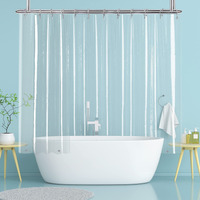 Yisure Extra Wide And Short Shower Curtain Liner 108X60In With 5 Magnets, Waterproof Peva Plastic Clear Around Bathroom Shower Liner For Clawfootub Bathtub