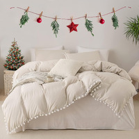 Bedbay King Size Comforter Set Boho Bedding Comforters Sets Ultra Soft Lightweight Beige Grey 3 Pcs Comforter King Size Bedding Set 1 Comforter 2 Pillowcases(Beige,King)