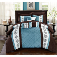 Chic Home Clayton Comforter Set, Queen, Brown