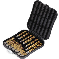 Comoware 100 Pcs Titanium Drill Bit Set - High Speed Steel For Steel, Wood, Plastic, Metal, Copper, Aluminum Alloy With Storage Case, 3/64""-3/8""