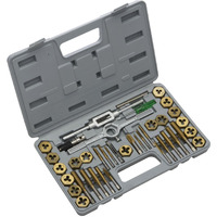 Neiko 00911A Sae Tap And Die Set, 40 Piece, Standard Taps & Dies Set, Titanium Coated, Large Tap And Die Threading Tools Kit With Storage Case