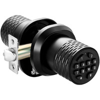 Smart Door Knob With Keypad, Electronic Keyless Entry Door Lock, 3S Auto Lock, Anti-Slip Handle, Waterproof, Anti-Peeping Password, Matte Black Door Knob With Lock