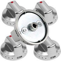 Fetechmate Upgraded Dg64-00473A Range Burner Stove Dial Knob,Stainless Steel Oven Knob Compatible With Sam. Sung Range Oven Gas Range Knobs Nx58F5700Ws Nx58H5600Ss Nx58H5650Ws Nx58J7750Ss (5 Pack)