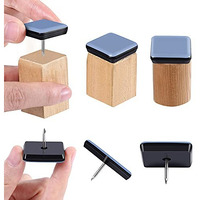 Pack Of 32 Chair Sliders, 1 Inch Sqaure Furniture Glides Nail On Furniture Feet Slider, Ptfe Chair Leg Floor Protectors For Hardwood Dinning Wooden Furniture, Magic Chair Leg Pad (1"", 32Pack)
