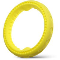 Fluffy Paws Dog Chewing Ring - Soft Rubber Ring Dental Chewing Teething Biting Chasing Training Toy For Small And Medium Dog?Uppy - 7"", Yellow