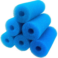 Xiaoyztan 6Pcs 6.0 X 2.5 Inch Aquarium Pre-Filter Sponges Foam Filter Cartridges With 0.8"" Hole Diameter (Blue)