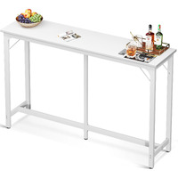 Odk 63 Inch Bar Table, Bar Height Pub Table, Counter Height Bar Table, Rectangular High Top Kitchen & Dining Counter Tables With Sturdy Legs & Easy-To-Clean Top, Indoor Use, White