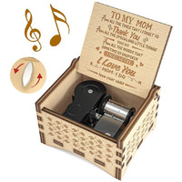 You Are My Sunshine Music Box For Mom From Daughters, You Are My Sunshine Cute Box With Wind Up, Wood Personalized Engraved Best Unique Gift For Birthday, Christmas Day, Thanksgiving Day