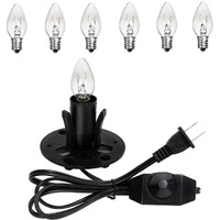 Venforze Himalayan Salt Lamp Cord Replacement With Dimmer Switch And E12 Halogen Salt Lamp Bulbs(6-Pack), 5 Feet Salt Lamps Cords With Base Assembly