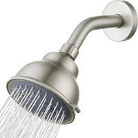 Voolan High Pressure Shower Head With Shower Arm - 5 Function Rain Shower Head - Comfortable Shower Experience Even At Low Water Flow - Brushed Nickel