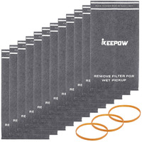 12 Pack 38737 Shop Vac Filter Bags Compatible With Craftsman 2 To 2.5 Gallon Wet/Dry Vacuums Cmxevbe17250 And Powerhead Bucket Vac, Cmxzvbe38737 Vacuum Filters With 3 Retaining Bands, By Ikeepow