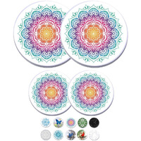 Electric Stove Burner Covers, Round, Range, Cooktop, Set Of 4 Decorative (Multicolored Mandala)