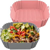 Froven Silicone Air Fryer Liners Square, 4 To 6 Qt, 2Pcs, 8.3 Inch Compatible With Ninja, Cosori, Instant Pot, Chefman, Fabuletta, Lature, Hamilton Beach, Gowise Usa, Dash, Powerxl And Other Airfryers