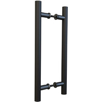 Jubest 16"" Push Pull Door Handle, Double Sided H Shape Sliding Door Handle, Heavy Duty Swing Door Handle, Flat Black