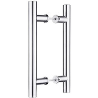 Easelife 12"" Stainless Steel Double Sided Push Pull Door Handle,H Shape Sliding Door Handle,Brushed,Fit For Glass Door Wooden Door