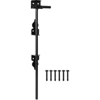 Hillmaster 18"" Heavy Duty Cane Bolt Gate Drop Rod For Wood Fence, Steel Drop Bolts Cane Bolt Hardware For Wooden Gater And Holding Doors, Black Finish