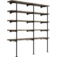 (77""Tall,14""Deep,3Pcs) Industrial Retro Wall Mount Iron Pipe Shelf,Diy Open Bookshelf,Hung Bracket,Home Improvement Kitchen Shelves,Tool Utility Shelves, Office Shelves, Pipe Shelving