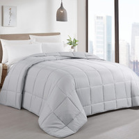 Hombys Oversized King Comforter 120X120 Lightweight Down Alternative Comforter For All Season, Quilted Duvet Insert With 8 Corner Tabs Microfiber Comforter(Light Grey, 120""X120"")