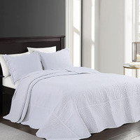 Hombys Oversized King Bedspreads 128X128, 3 Pieces Oversized King Quilt Set, Lightweight, Soft & Extra Oversized Coverlet Bedding Set, White Patchwork