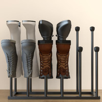 Tigerden 22In Clearance Height Free Standing Shoe Racks, Tall Black Metal Boot Rack Organizer For 6 Pairs, Knee-High Boot Storage Shelf For Closet, Bedroom, Entryway, Hallway