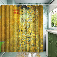 Invin Art Bathroom Shower Curtain Set With Hooks,Adele Bloch Bauer(Woman In Gold) By Klimt,Home Art Paintings Pictures For Bathroom
