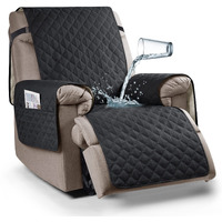 Ruaozz 100% Waterproof Recliner Chair Cover Non-Slip Oversized Reclining Cover For Large Recliner Chair Washable Chair Seat Cover With Elastic Straps For Kids, Dogs, Pets (Black, 28 ' ')