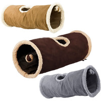 All For Paws Cat Toys Cat Tunnel And Cat Cube Collapsible Kitten Indoor Toys Crinkle Cat Tunnel Cat Toys (Lambswool),You Will Receive Either A Brown Or Gray Or Tan Toy