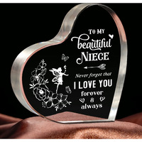 Niece Gifts From Auntie, Gifts For Niece, 3.9X3.9 Inch Acrylic Keepsake To My Niece Birthday Gifts, Cute Niece Gifts From Aunt Uncle, Christmas Gifts For Niece Little Girl Or Niece Adult Baby Niece