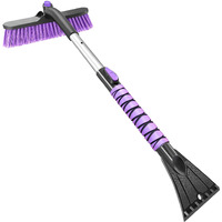 Heeya Snow Scraper With 12.6 Inch Large Brush Head, Extendable Ice Scraper And Snow Brush For Car Windshield Window, Portable Car Scraper Snow Brush For Suv Truck Automobile Vehicle