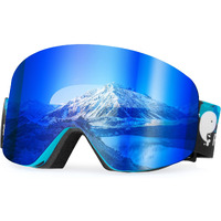 Rabigala Ski Goggles, Snow Sports Goggles For Men Women Adults Anti Fog Magnetic Lens Uv Protection Snow Sports Goggles-Blue