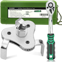 Universal Oil Filter Wrench And Adjustable 3 Jaw Oil Filter Wrench Remover Use From 2.5 Inch To 4.5 Inch(6.34Cm To 11.42Cm) With Storage Case - 3Pcs